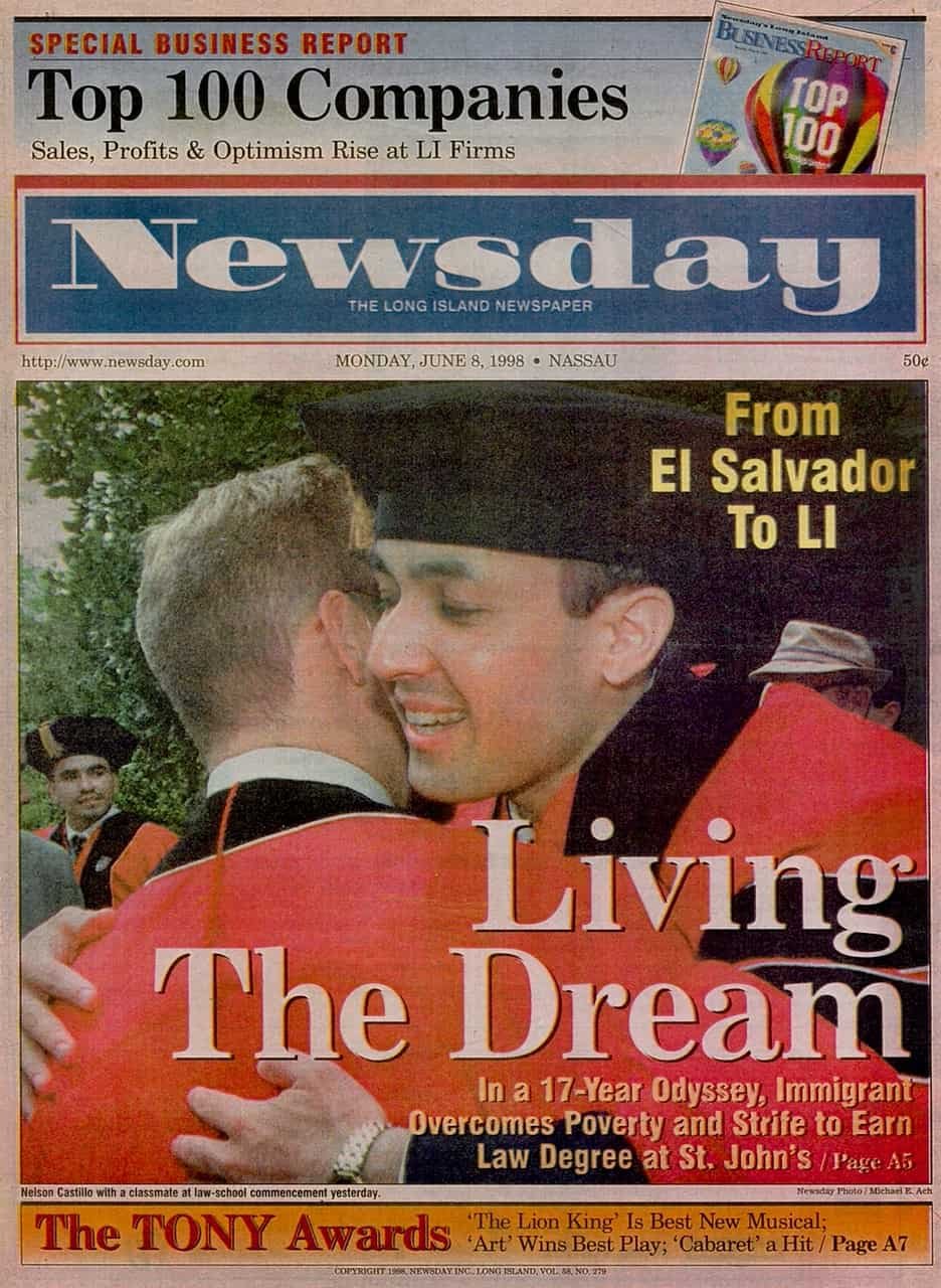 Abogado de Inmigracio%CC%81n Nelson A Castillo Portada Newsday Graduacio%CC%81n Escuela de Leyes